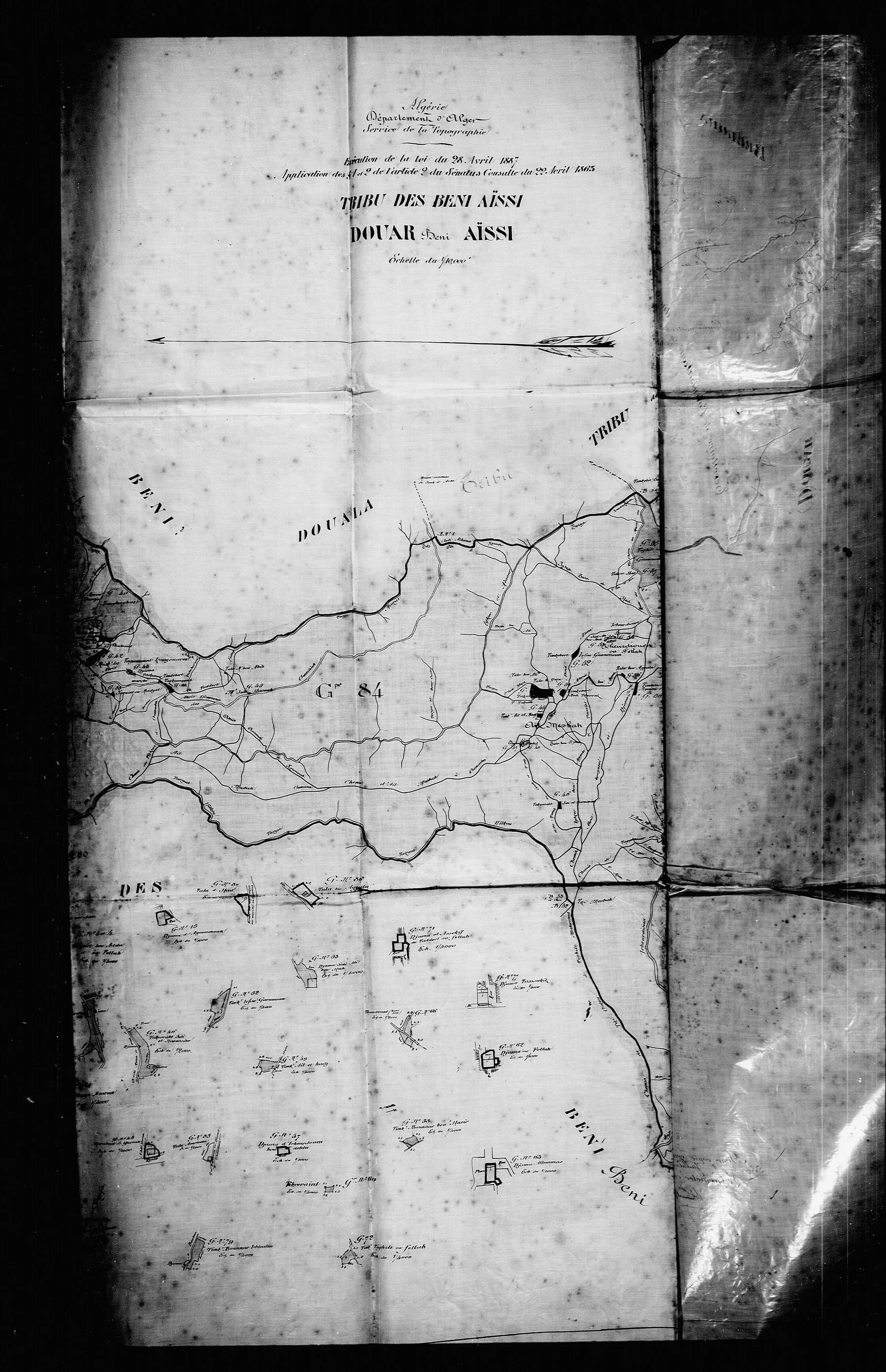Détail de la carte territoriale du douar des Beni Aïssi