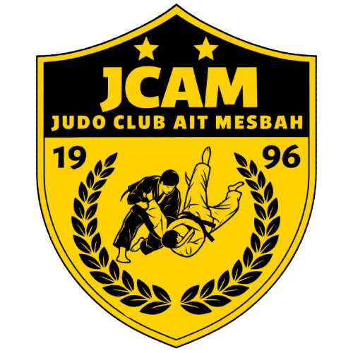 Logo officiel noir et jaune du Judo Club Ait Mesbah, fondé en 1996